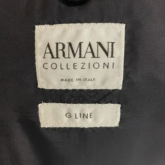 Armani Collezioni Navy Blue G Line Mens Blazer Sport Coat Suit Jacket Wool 44